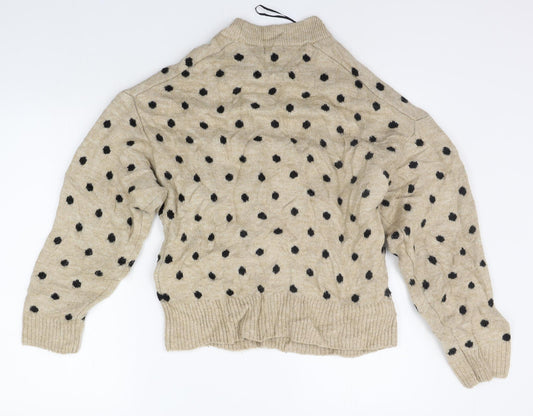 Womens UK Size XS H&M Beige Pullover Jumper