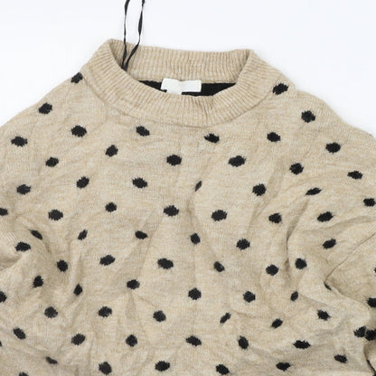 Womens UK Size XS H&M Beige Pullover Jumper