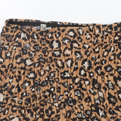 ASOS Womens Beige Animal Print  Flare Skirt Size 10  - Elastic Waist Band