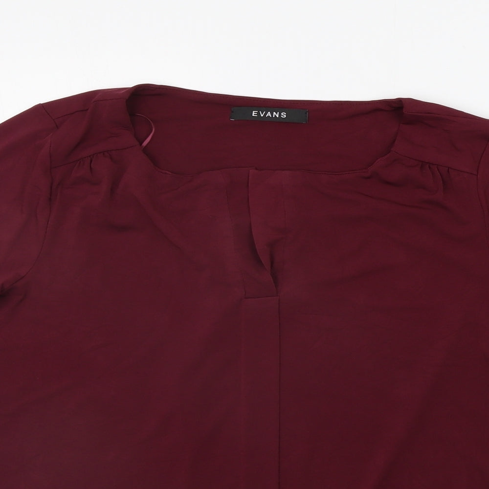 Womens UK Size 14 Evans Purple Basic Blouse