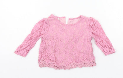 Monsoon Girls Pink   Basic T-Shirt Size 0-3 Months