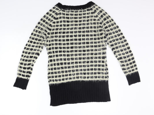 New Look Womens Black Geometric  Jumper Dress  Size M