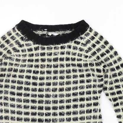 New Look Womens Black Geometric  Jumper Dress  Size M