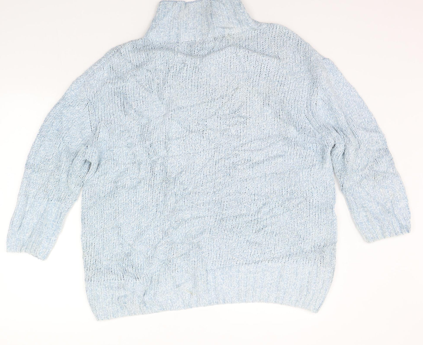 Womens UK Size S Marks and Spencer Blue Henley Jumper