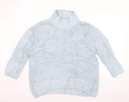 Womens UK Size S Marks and Spencer Blue Henley Jumper