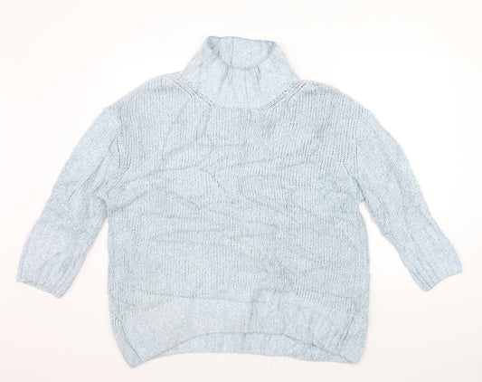 Womens UK Size S Marks and Spencer Blue Henley Jumper
