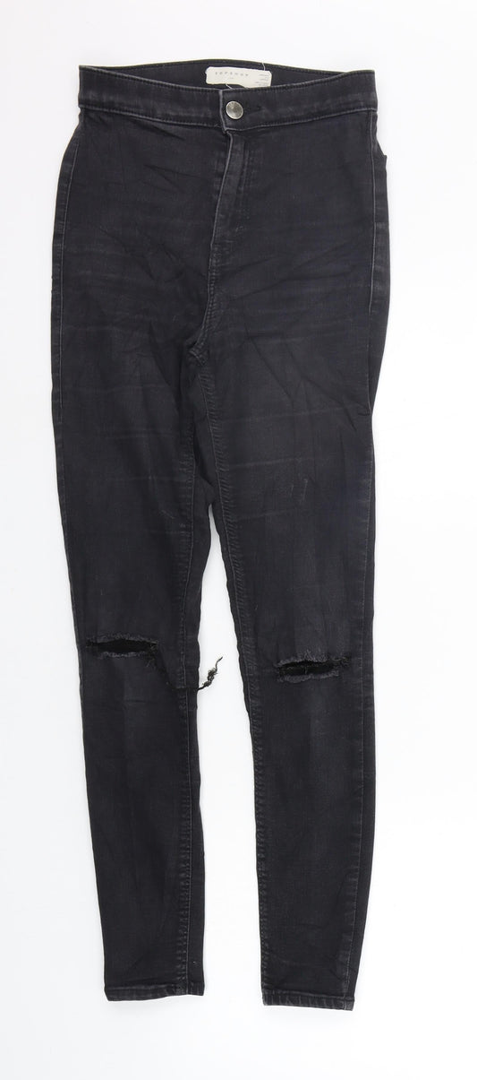 Womens UK Size 24 in Topshop Regular Fit  Black Trousers