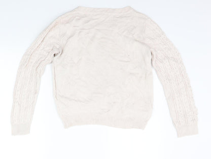 Womens UK Size M H&M Beige Pullover Jumper