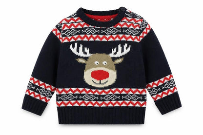 Early Days Girls Blue Geometric  Pullover Jumper Size 3-6 Months  - Raindeer