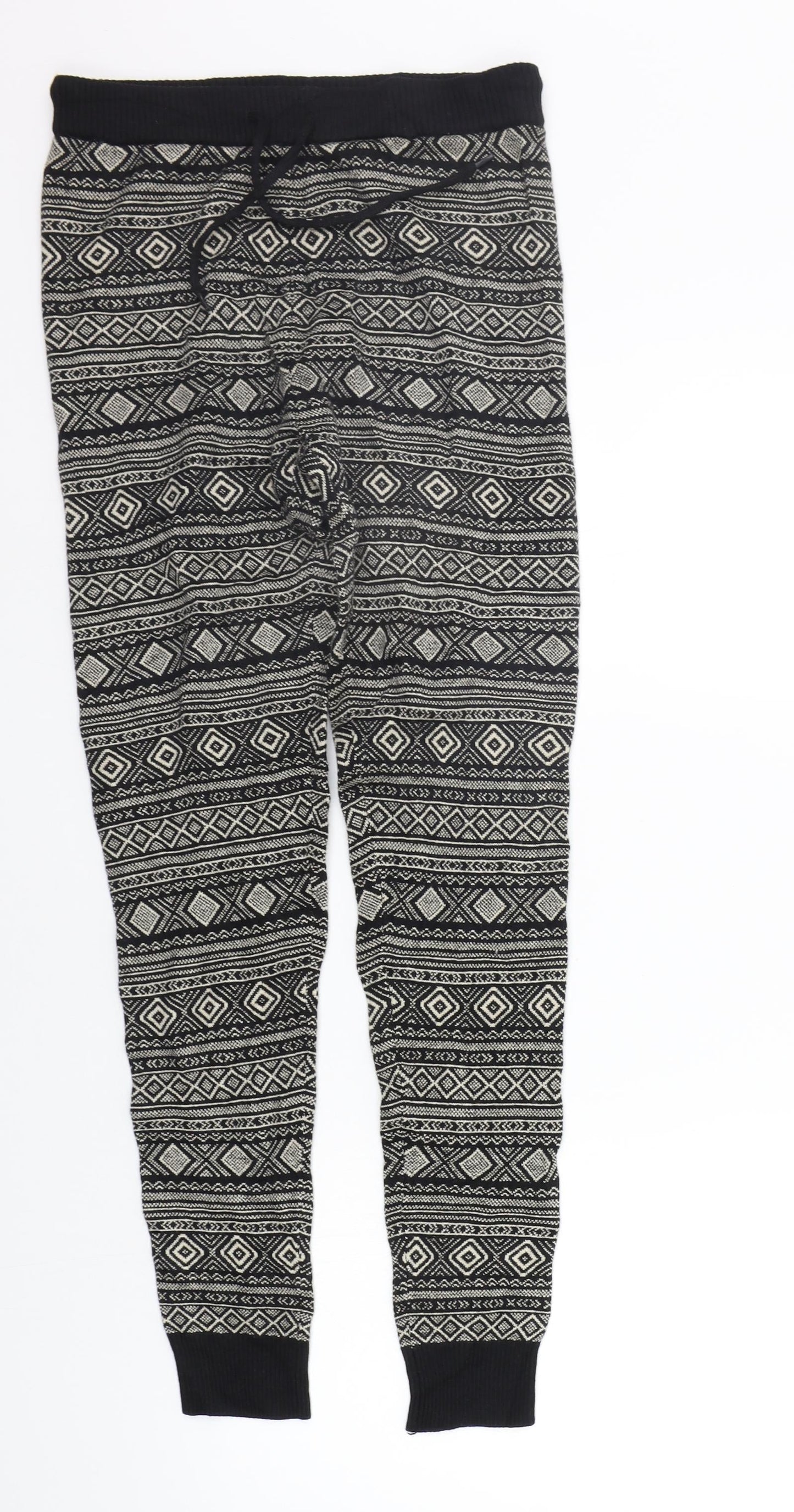 FOREVER 21 Womens Black Geometric  Jogger Trousers Size M L25 in