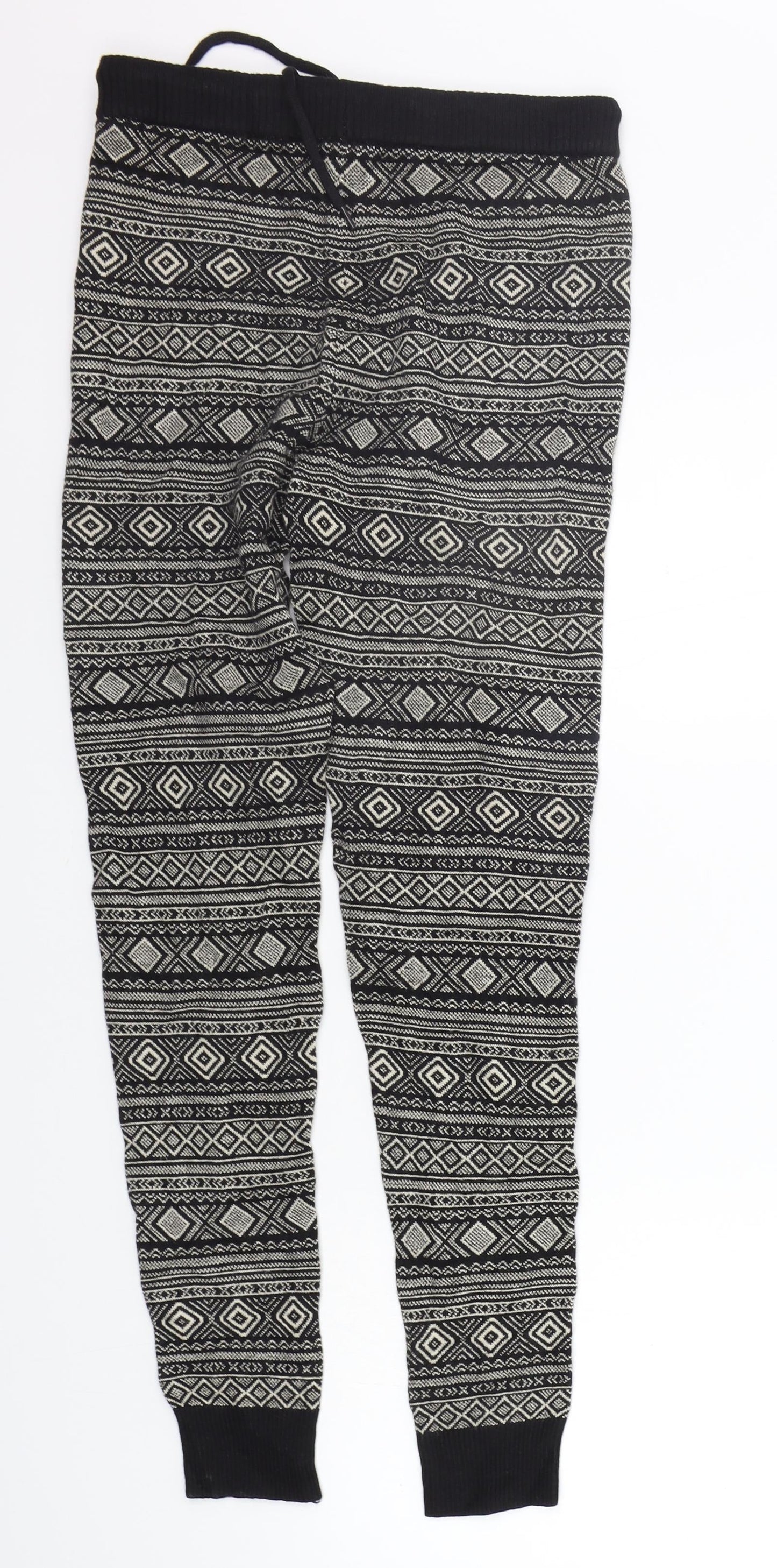 FOREVER 21 Womens Black Geometric  Jogger Trousers Size M L25 in