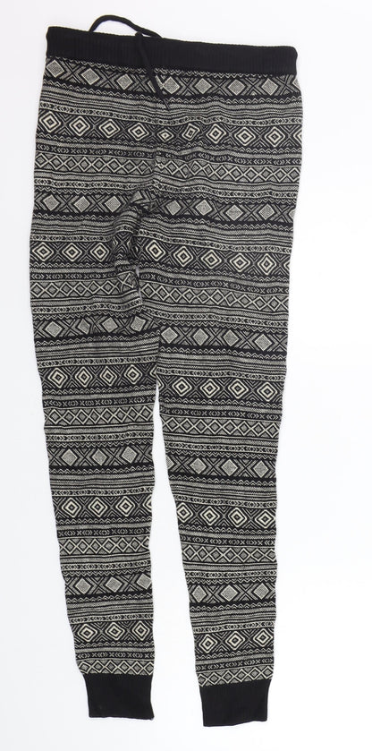 FOREVER 21 Womens Black Geometric  Jogger Trousers Size M L25 in