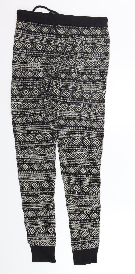 FOREVER 21 Womens Black Geometric  Jogger Trousers Size M L25 in
