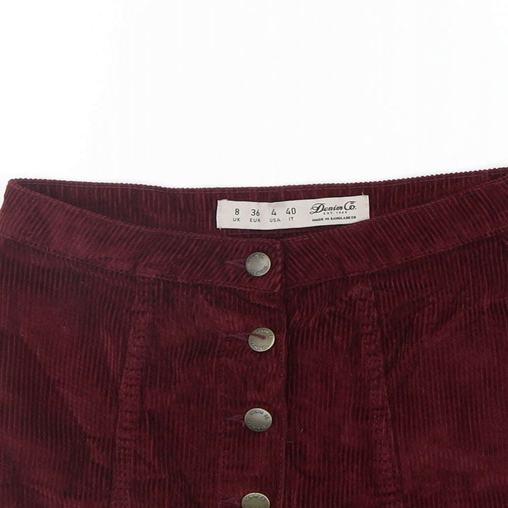 deniem co Womens Purple   A-Line Skirt Size 8