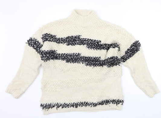 TU Womens Beige Striped  Pullover Jumper Size 10