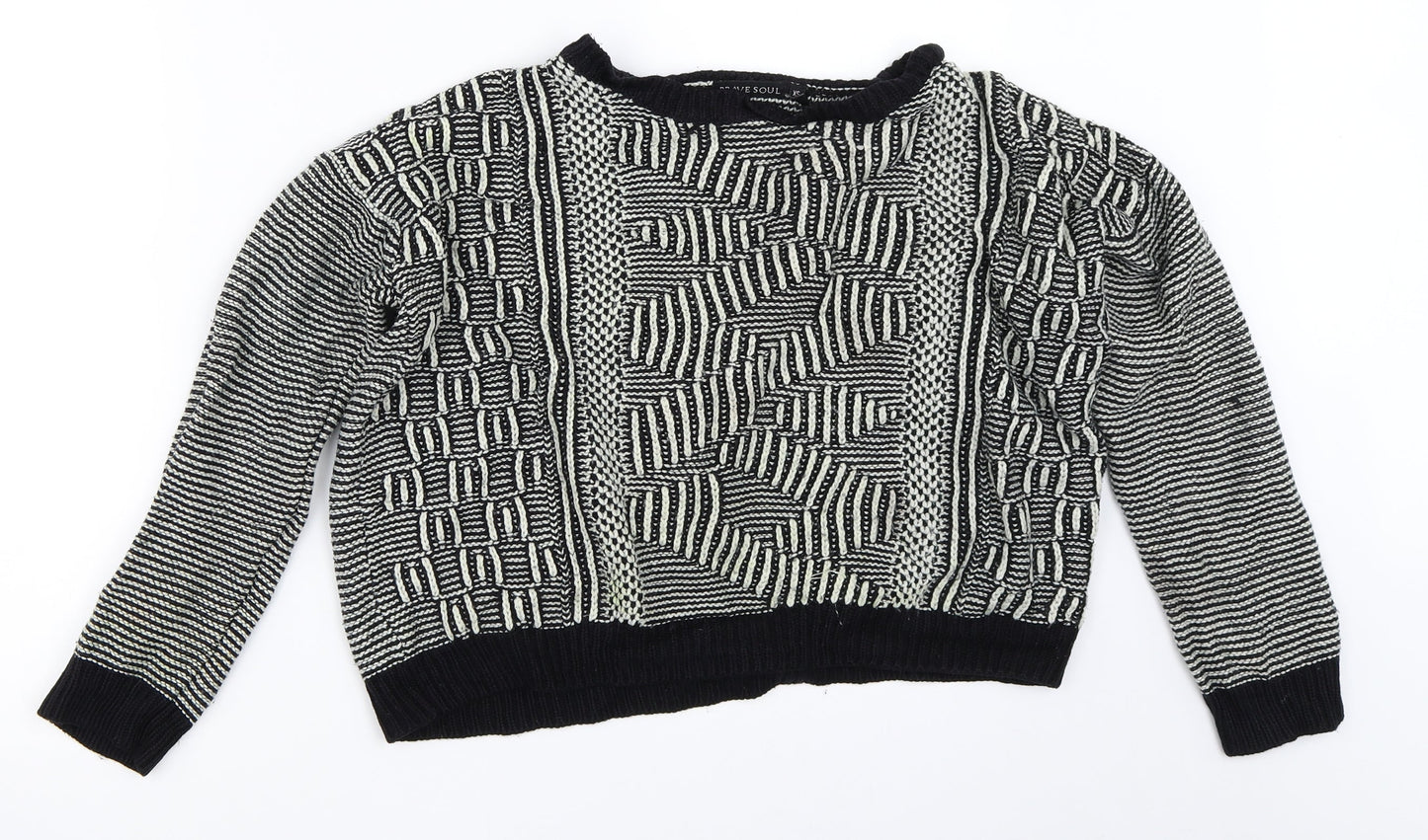 Womens UK Size XS Brave Soul Black Pullover Jumper