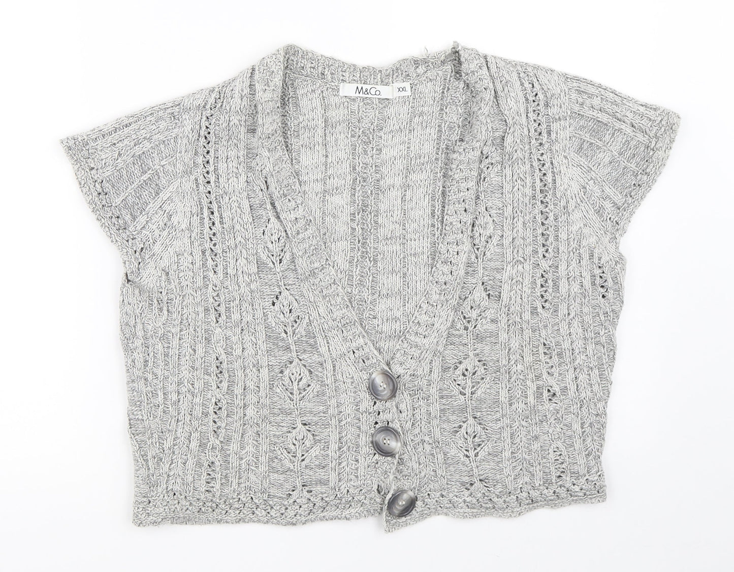 Womens UK Size 2XL M&Co Grey Cardigan Jumper