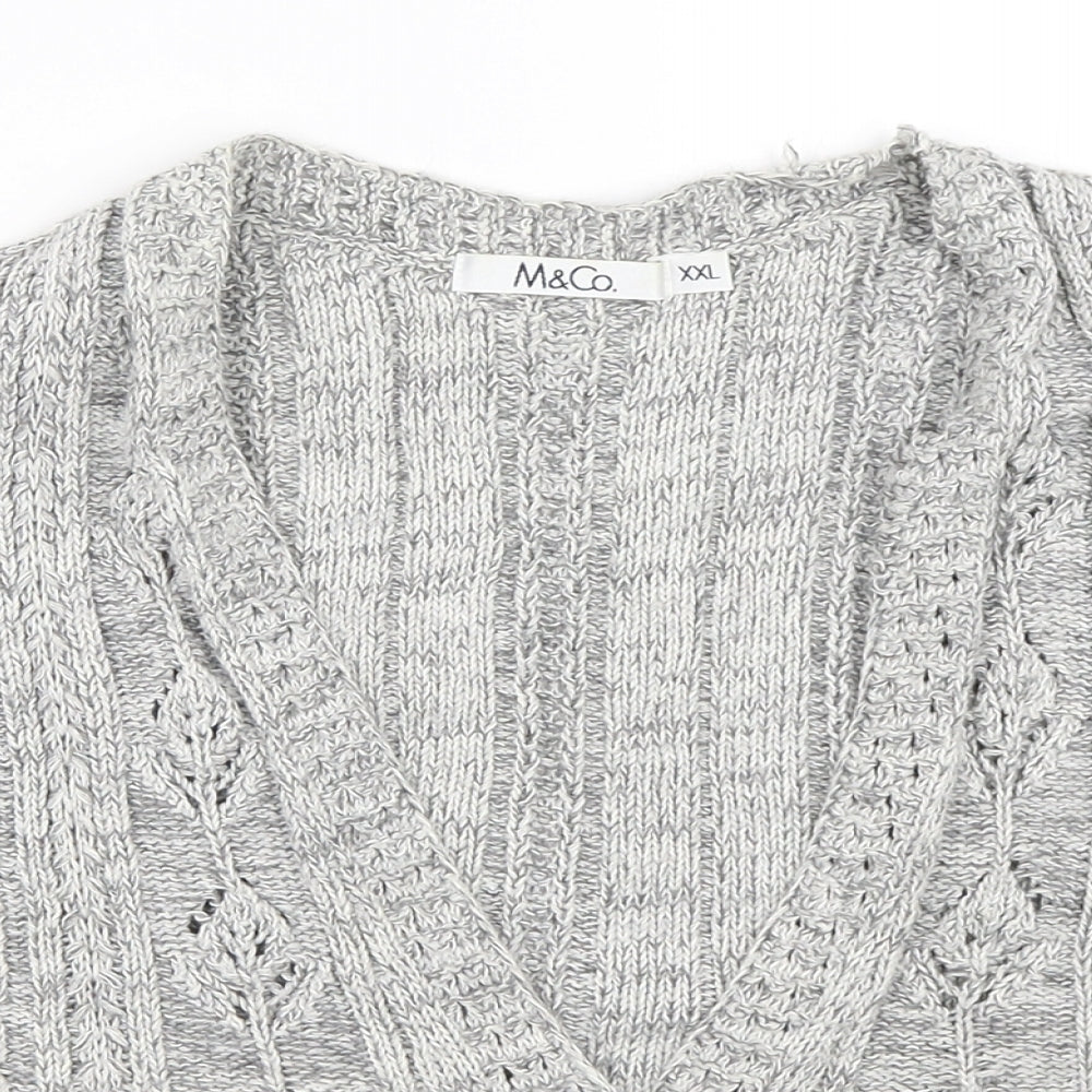 Womens UK Size 2XL M&Co Grey Cardigan Jumper
