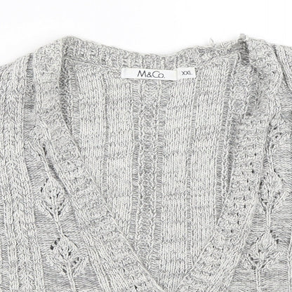 Womens UK Size 2XL M&Co Grey Cardigan Jumper