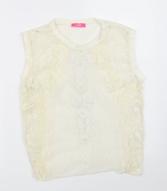 Womens UK Size 8 Wallis Ivory Basic Blouse