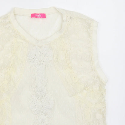 Womens UK Size 8 Wallis Ivory Basic Blouse