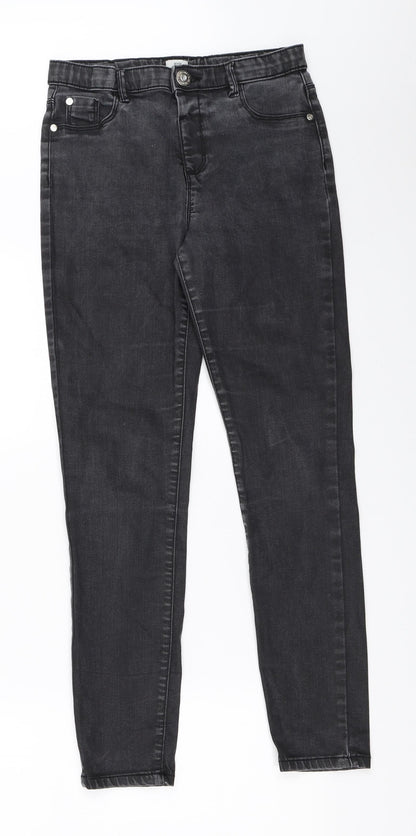 River Island Girls Black  Denim Skinny Jeans Size 12 Years