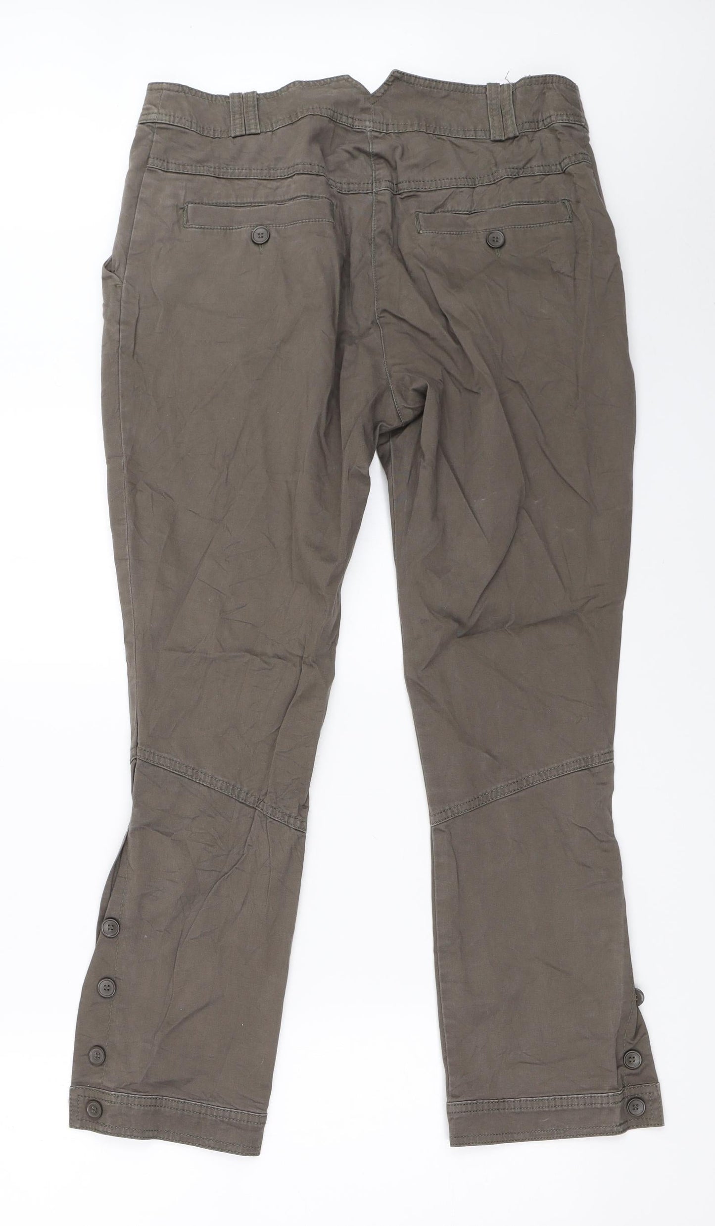 Womens UK Size 40 H&M Regular Fit Cargo Green Trousers