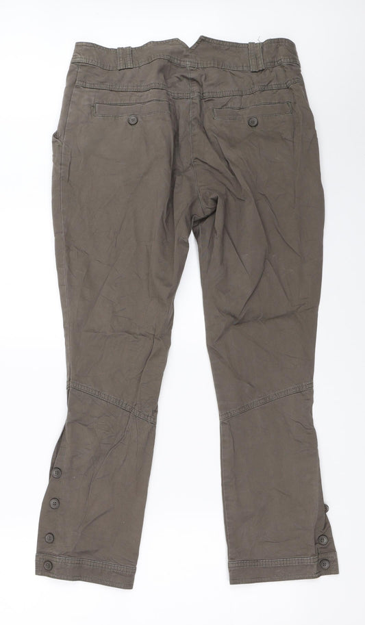 Womens UK Size 40 H&M Regular Fit Cargo Green Trousers