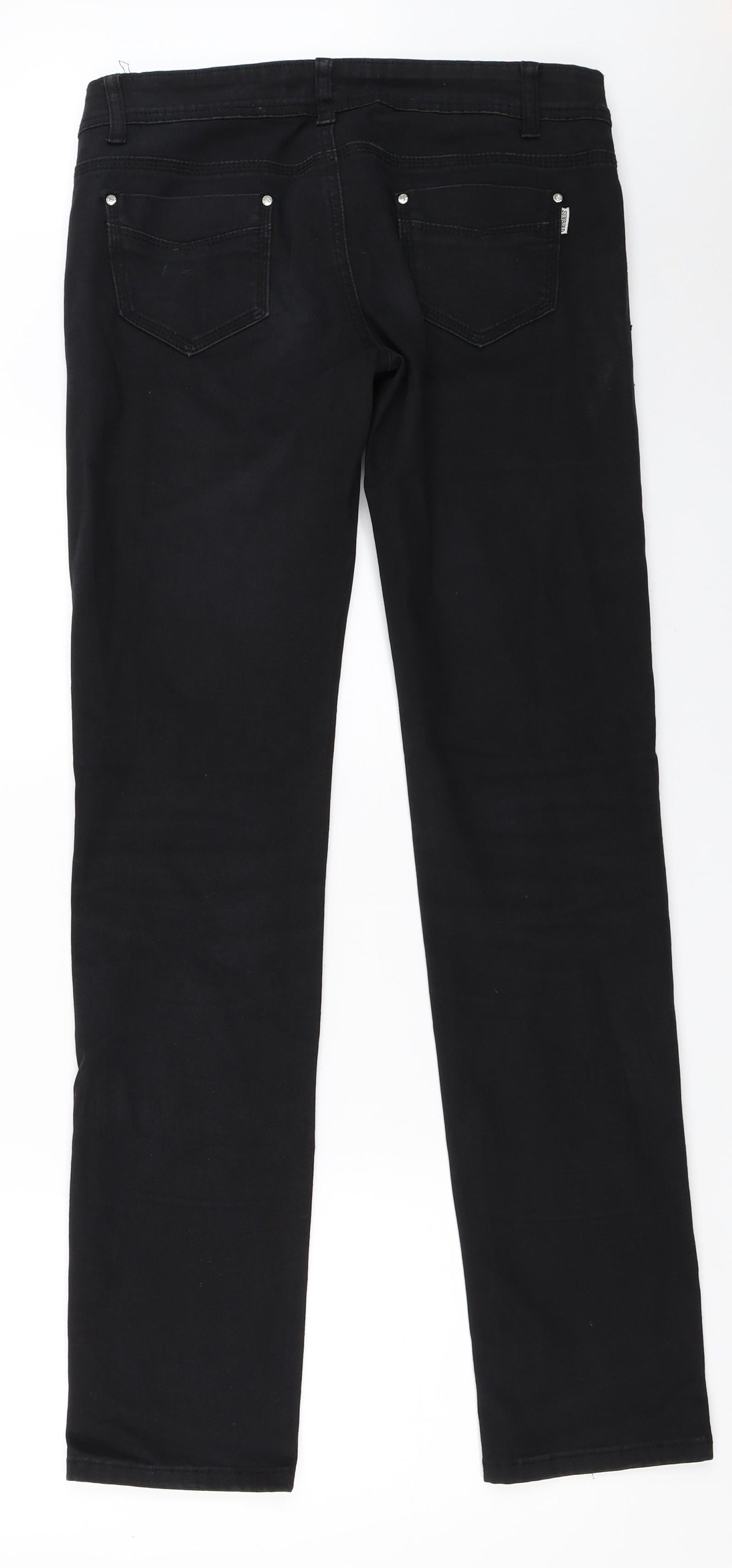 Womens UK Size 28 in Sunbird Regular Fit Straight Black Jeans