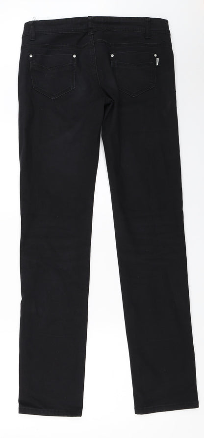 Womens UK Size 28 in Sunbird Regular Fit Straight Black Jeans