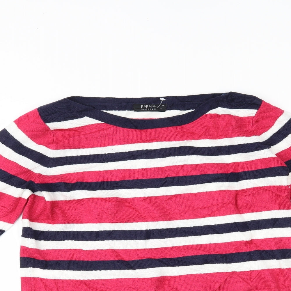 Papaya Womens Multicoloured Striped  Basic Blouse Size 10