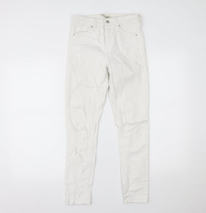 Topshop Womens White  Denim Skinny Jeans Size 26 L30 in