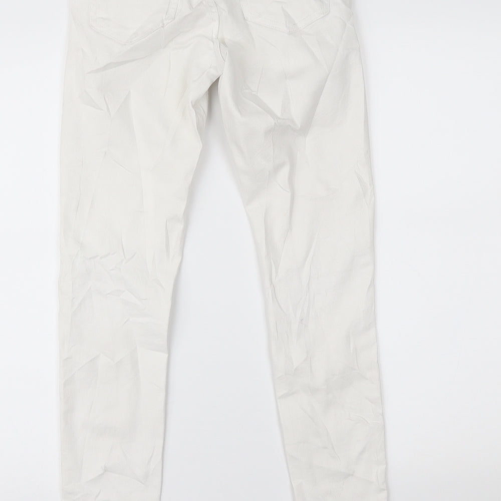 Topshop Womens White  Denim Skinny Jeans Size 26 L30 in