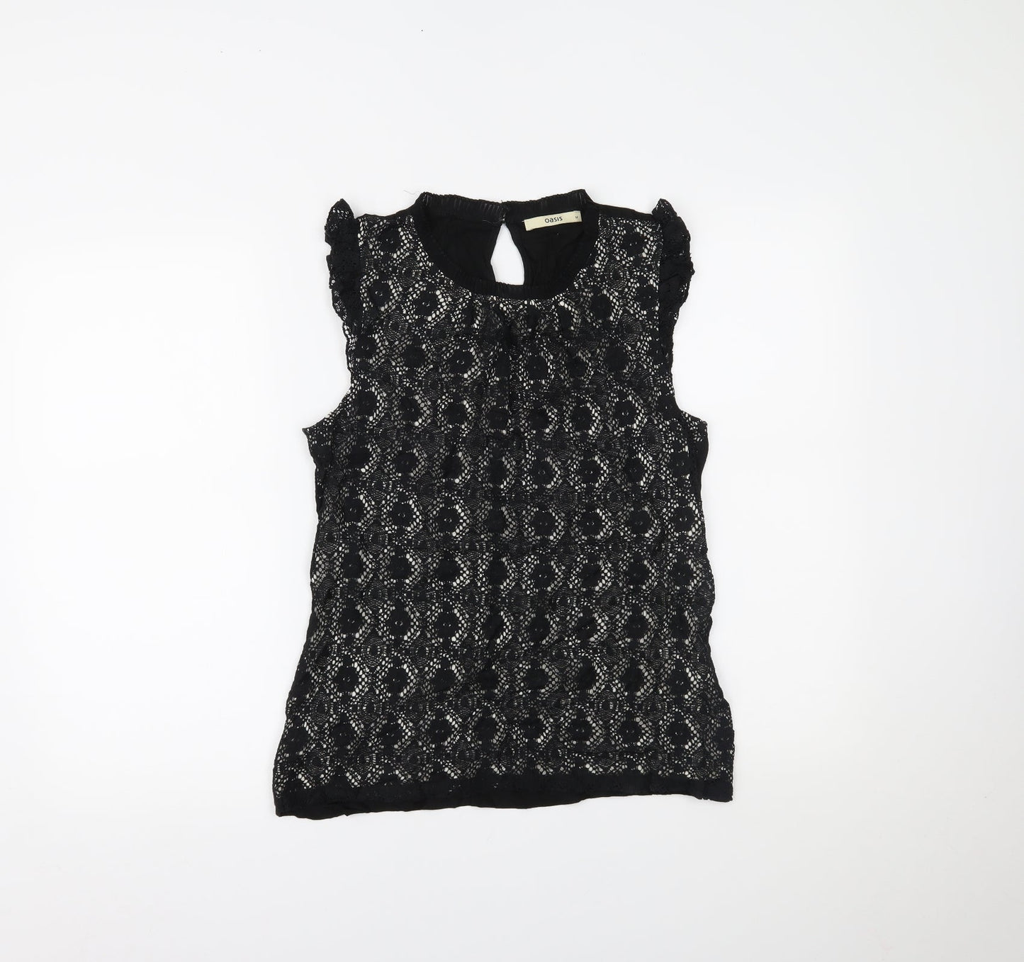Womens UK Size M Oasis Black Basic Tank