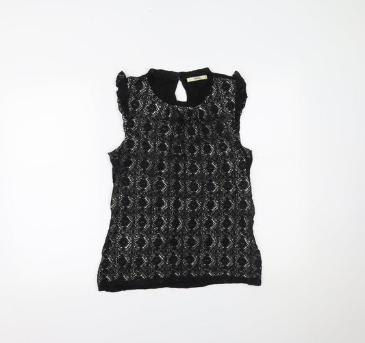 Womens UK Size M Oasis Black Basic Tank