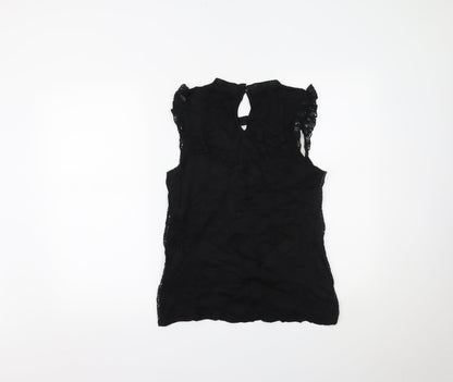 Womens UK Size M Oasis Black Basic Tank