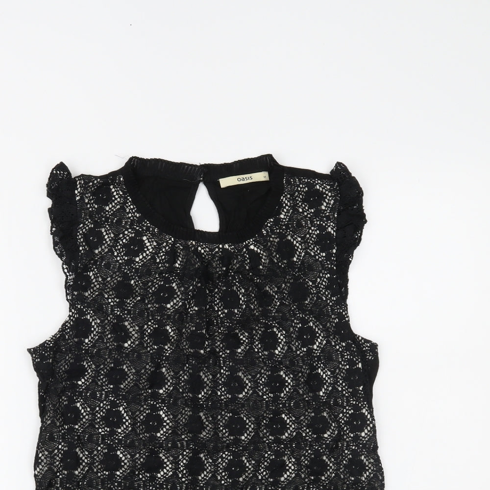 Womens UK Size M Oasis Black Basic Tank