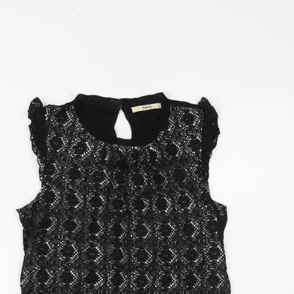 Womens UK Size M Oasis Black Basic Tank