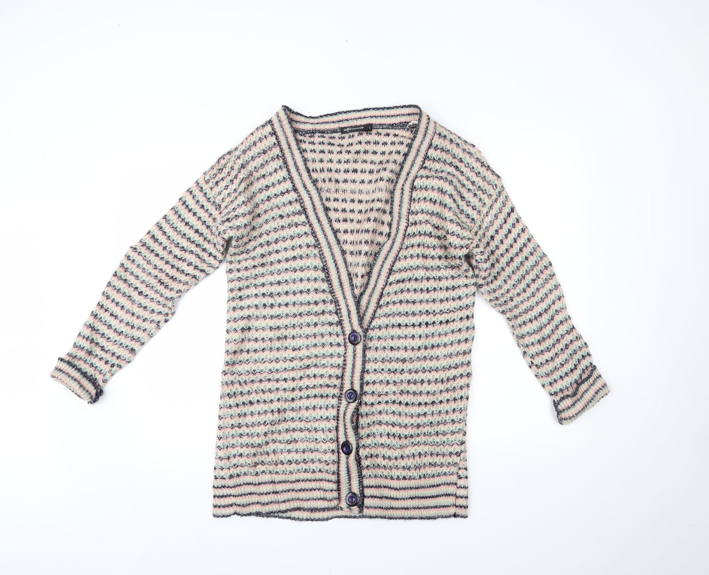Womens UK Size L Internacionale Multicoloured Cardigan Jumper