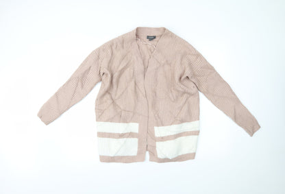 Primark Womens Pink Striped  Cardigan Jumper Size M