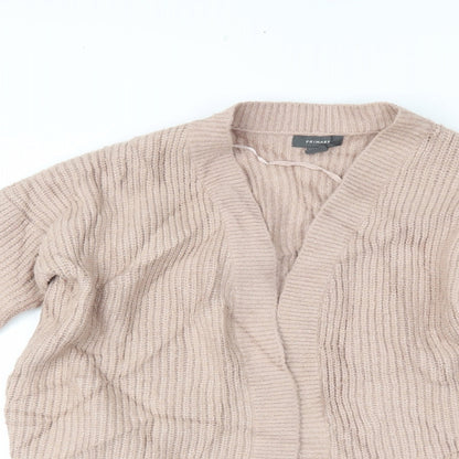 Primark Womens Pink Striped  Cardigan Jumper Size M