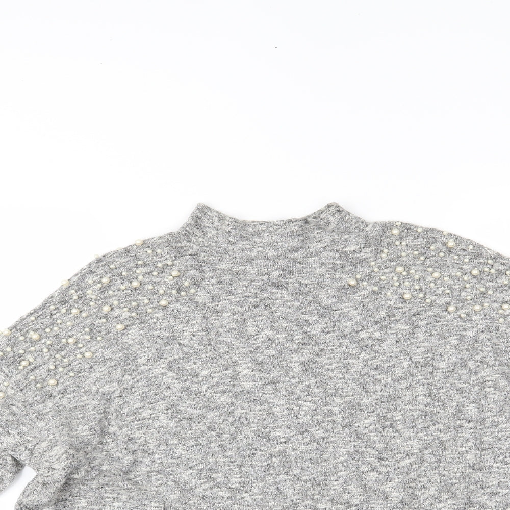Womens UK Size S H&M Grey Basic Blouse