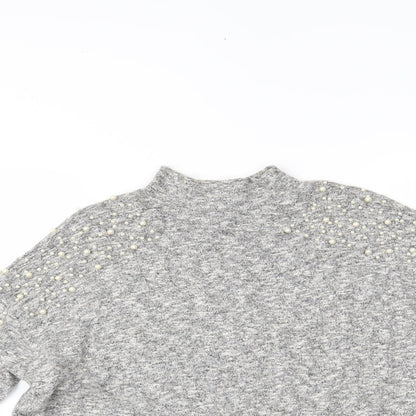 Womens UK Size S H&M Grey Basic Blouse