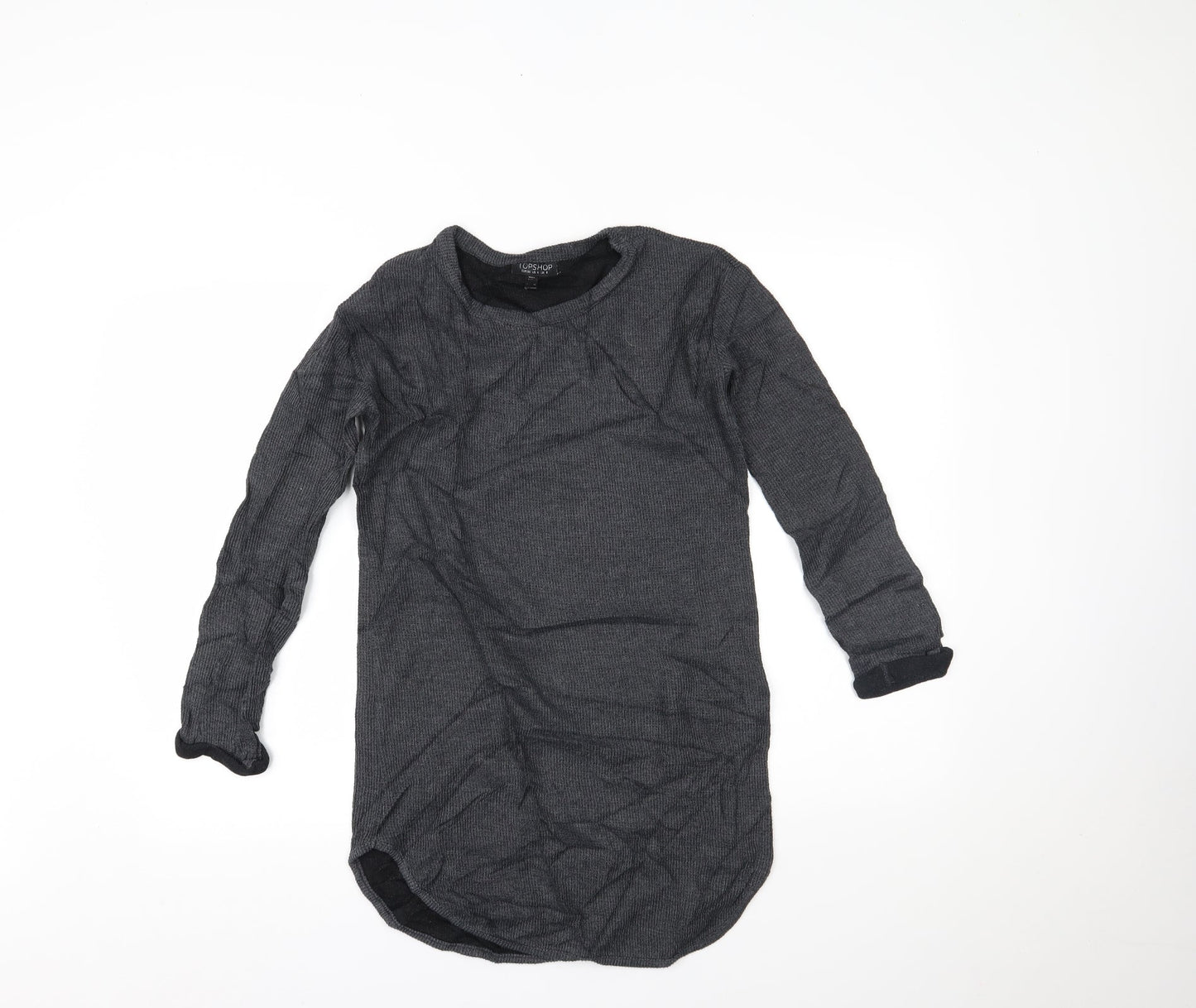 Womens UK Size 8 Topshop Grey Basic Blouse