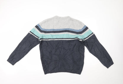 Marks and Spencer Mens Multicoloured Striped  Pullover Jumper Size L
