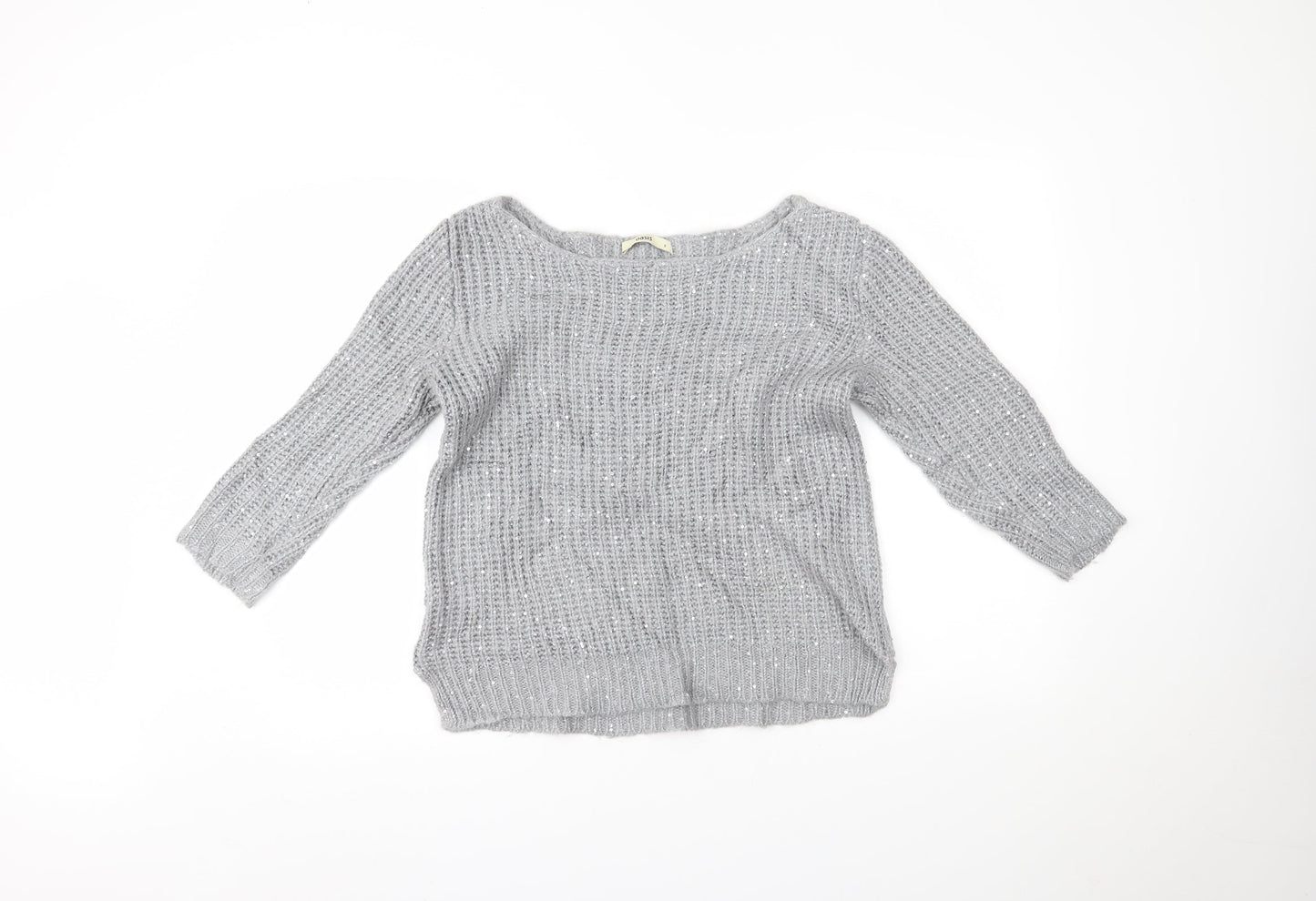 Womens UK Size S Oasis Grey Pullover Jumper