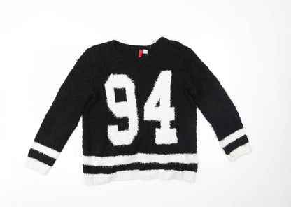 Womens UK Size XS H&M Black Pullover Jumper