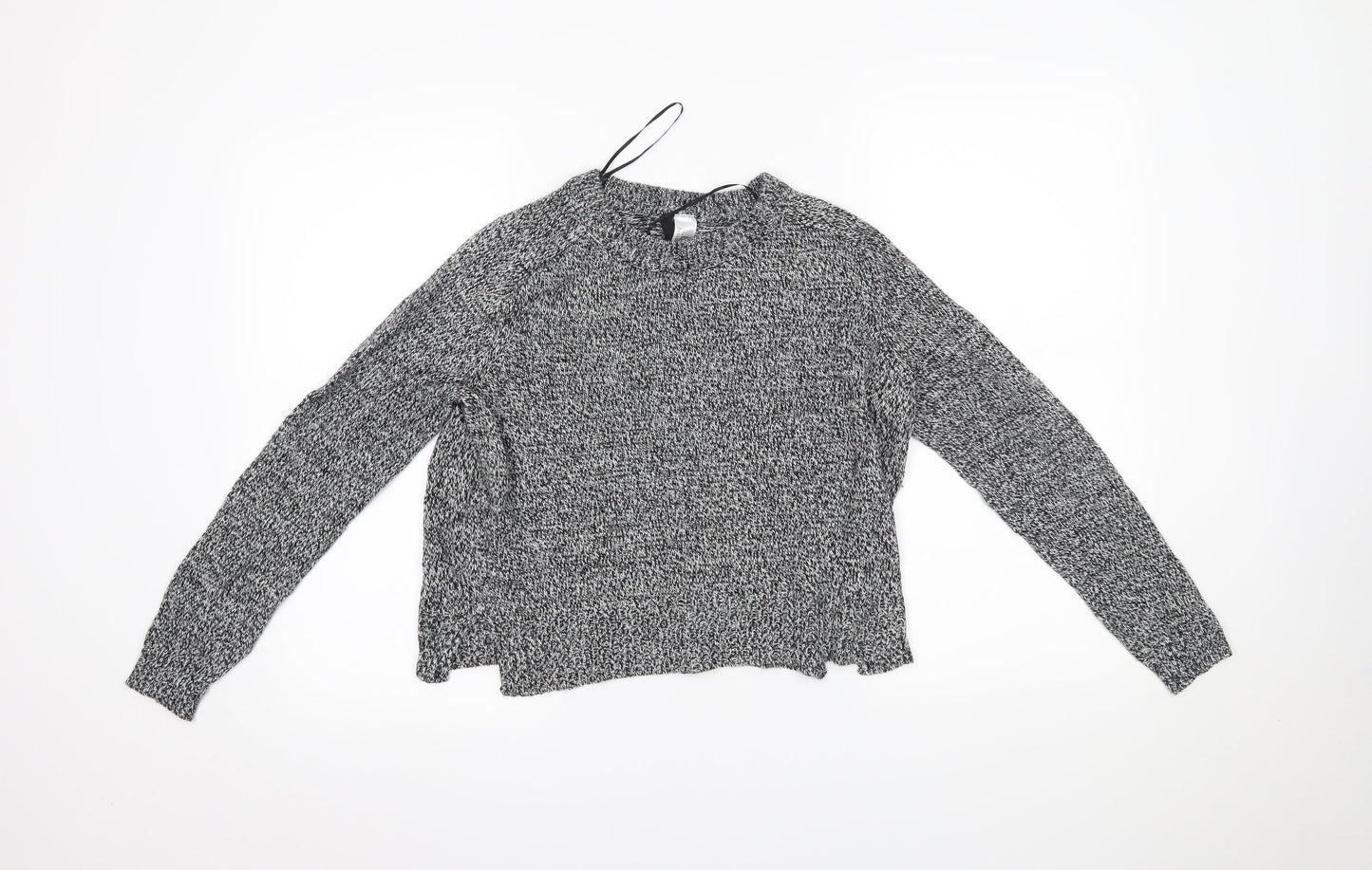 Womens UK Size S H&M Grey Cropped Blouse