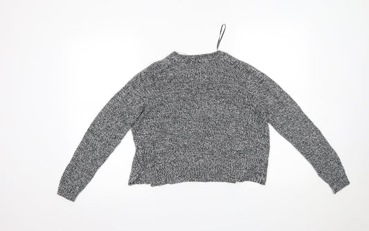 Womens UK Size S H&M Grey Cropped Blouse