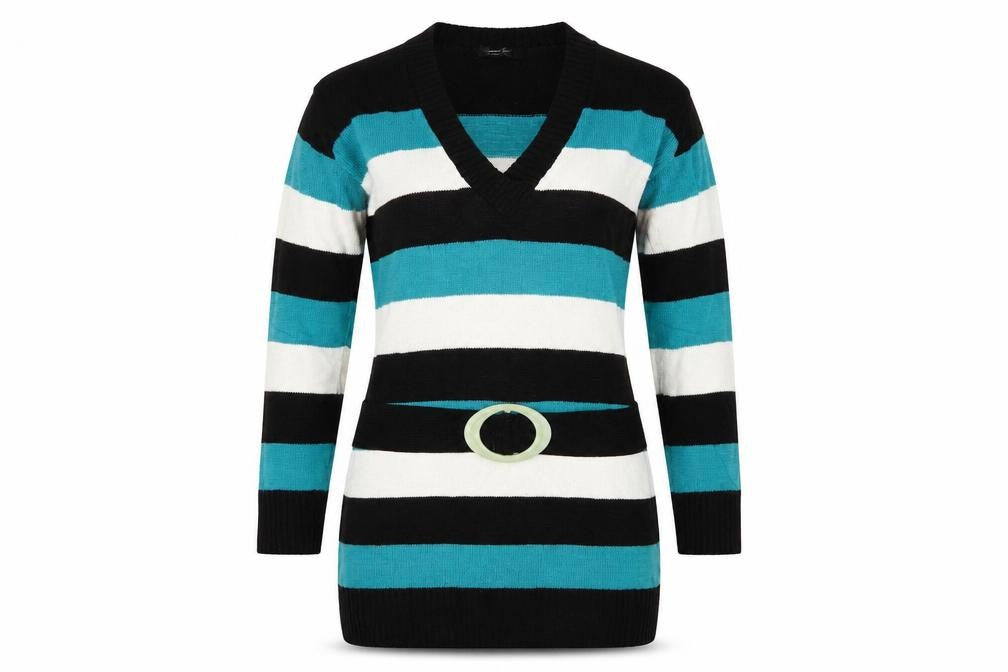 unique style Womens Multicoloured Striped  Pullover Jumper Size L